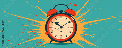 A whimsical enchanted garden with blooming flowers and buzzing bees. Vector flat minimalistic isolated illustration.