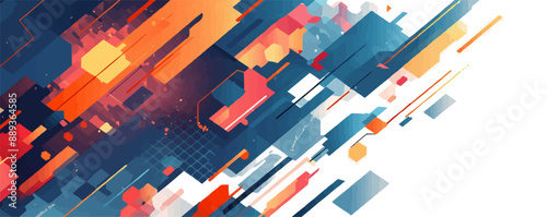 Sleek and professional A5 flyer design with a geometric pattern background, ample space for your logo, and organized content blocks , Vector flat minimalistic isolated illustration