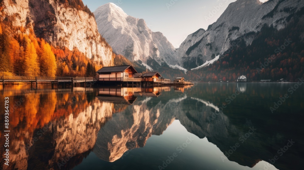 Fototapeta Autumn Reflections in the Alps
