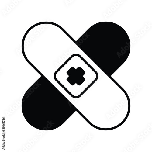 plaster glyph icon with white background vector stock illustration