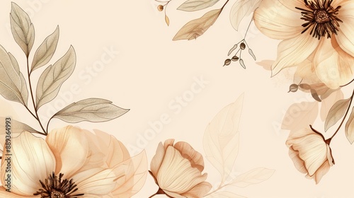 background with flowers vector vintage  photo