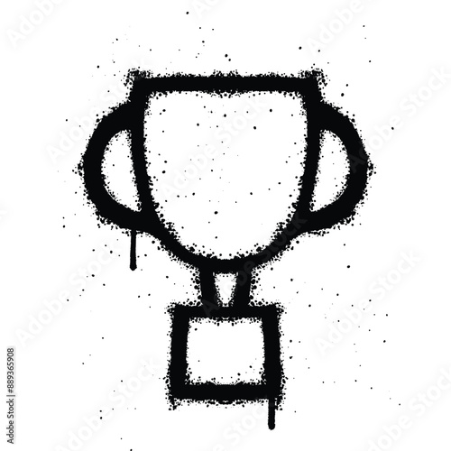 Graffiti spray trophy isolated on white background