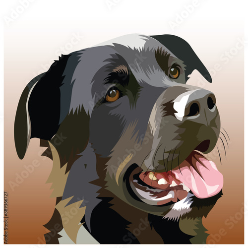 vector illustrations of portraits of dogs on a colored background. wall art print poster