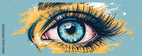 Digital eye vector cartoon. vector simple illustration