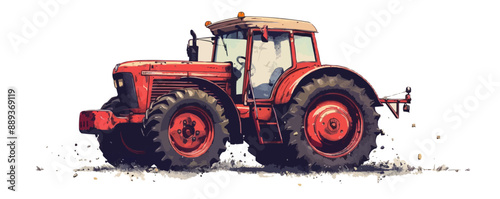 tractor. vector simple illustration