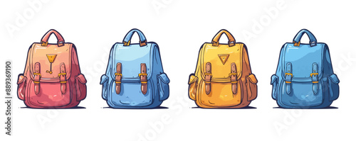 Schoolbags. Cartoon. vector simple illustration
