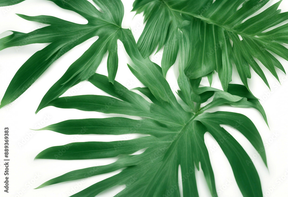 custom made wallpaper toronto digitalbackground set olated tropical green white leaves