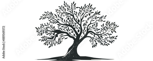 Olive tree, natural product symbol. vector simple illustration