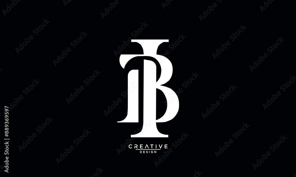 BI, IB, B, I, Abstract Letters Logo Monogram BI, IB, B, I, Abstract Letters Logo Monogram