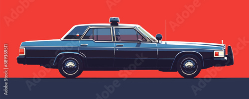 Police Car vector flat simple illustration