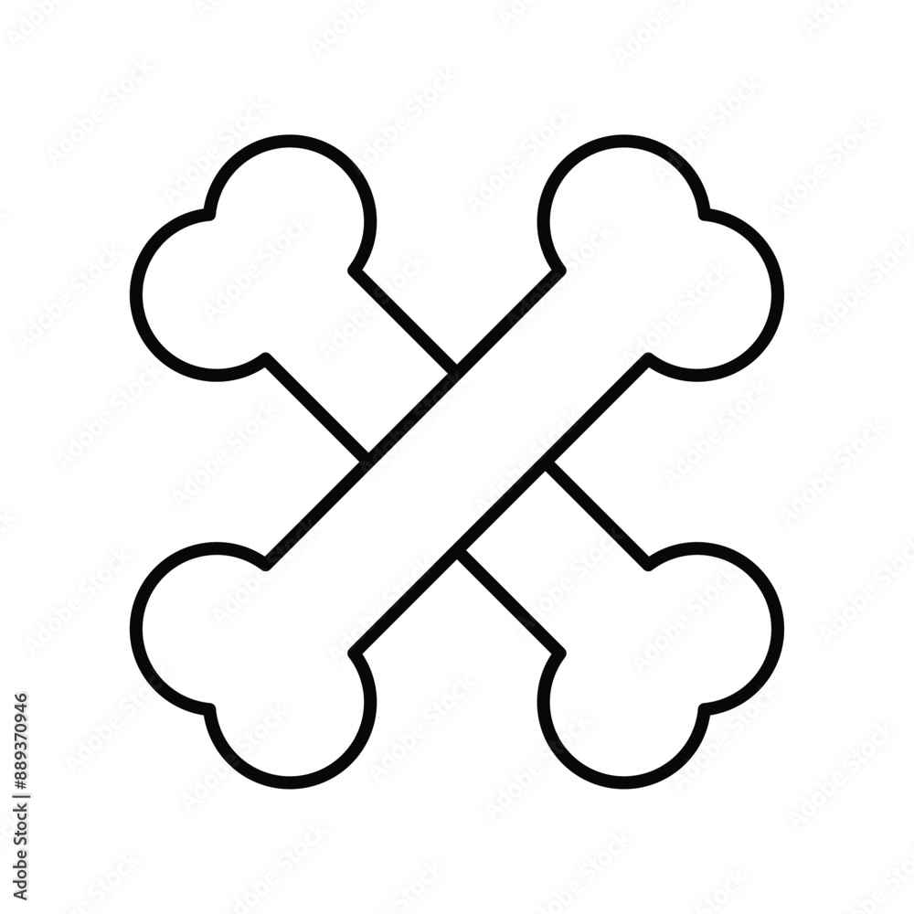 bones line icon with white background vector stock illustration bones line icon with white background vector stock illustration