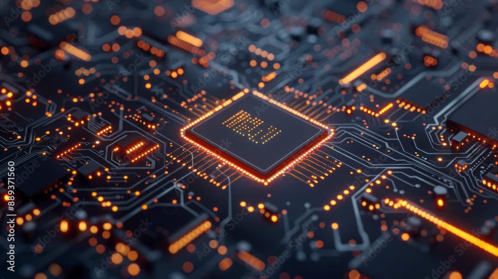 Artificial Intelligence and AI technology concept processor chip or mother board background LLMs Artificial Intelligence and AI technology concept processor chip or mother board background LLMs