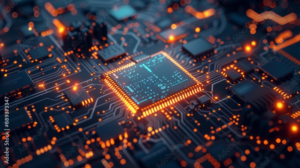Artificial Intelligence and AI technology concept processor chip or mother board background LLMs Artificial Intelligence and AI technology concept processor chip or mother board background LLMs