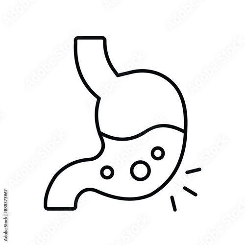 stomach line icon with white background vector stock illustration