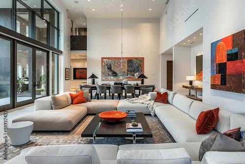 Transitional interior design, transitional living space, livingroom