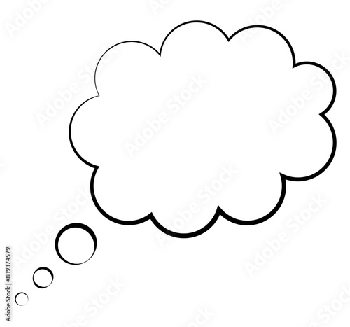 Trendy think bubble in flat style. Cloud line art. vector illustration
