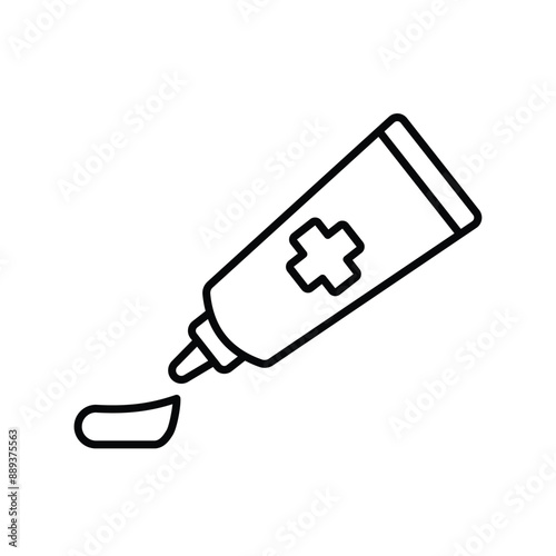 ointment line icon with white background vector stock illustration