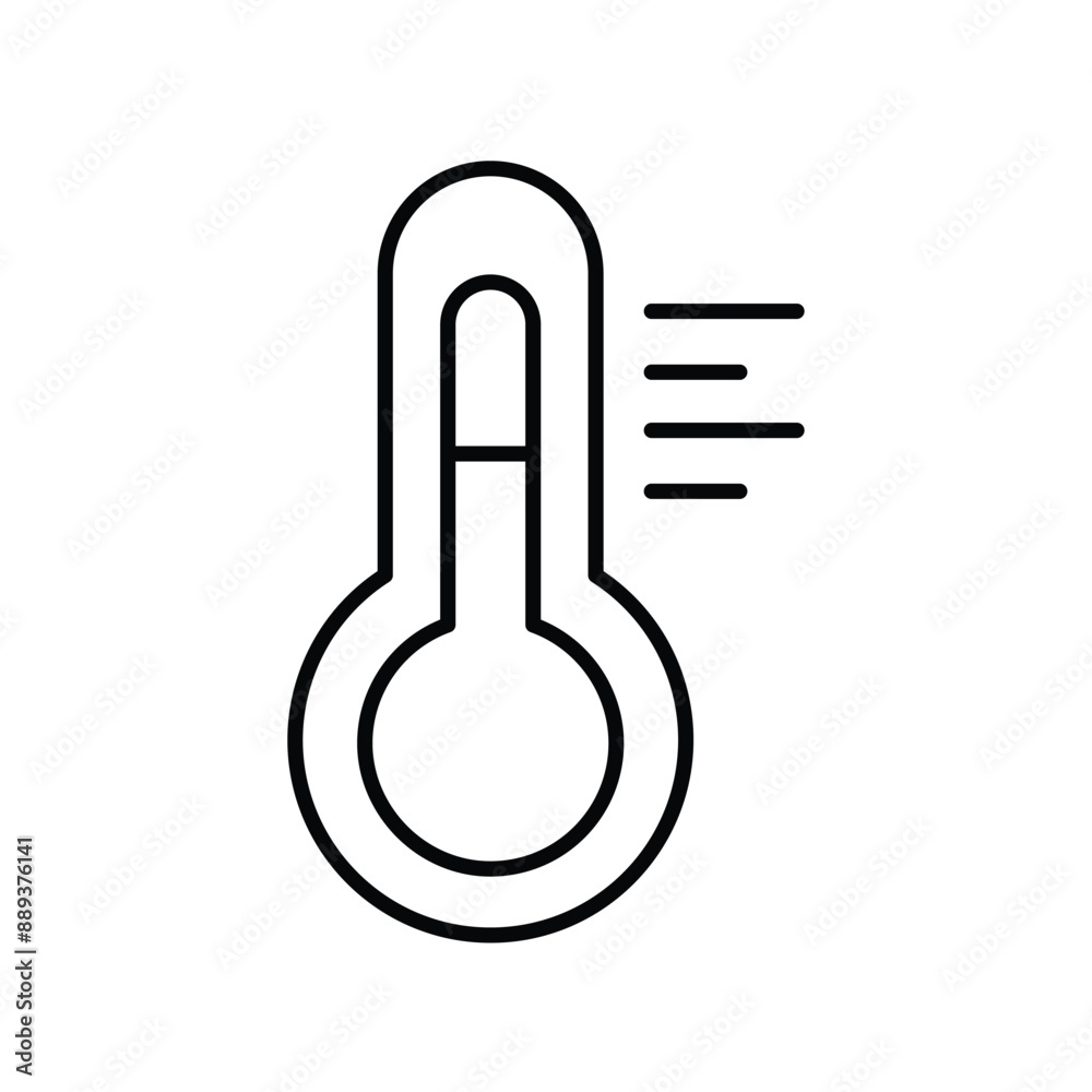 thermometer line icon with white background vector stock illustration thermometer line icon with white background vector stock illustration