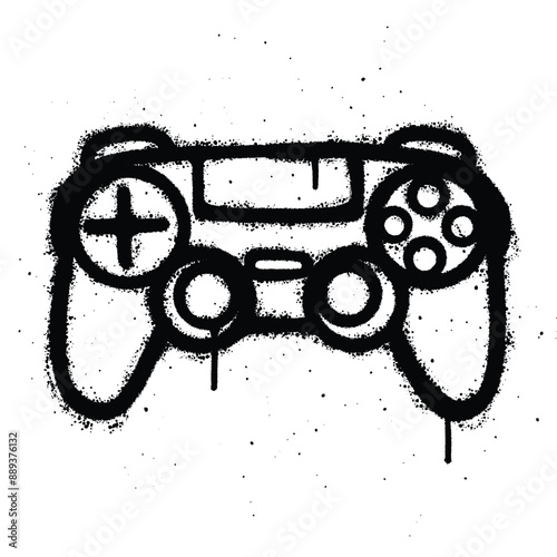 Graffiti spray Game Controller isolated on white background