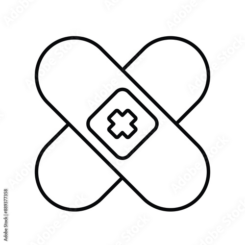 plaster line icon with white background vector stock illustration