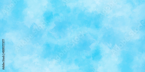 Blue sky with cloud .Beautiful blue sky with white clouds .bright cloud cover in the sun calm clear winter air background .gradient light white background.	