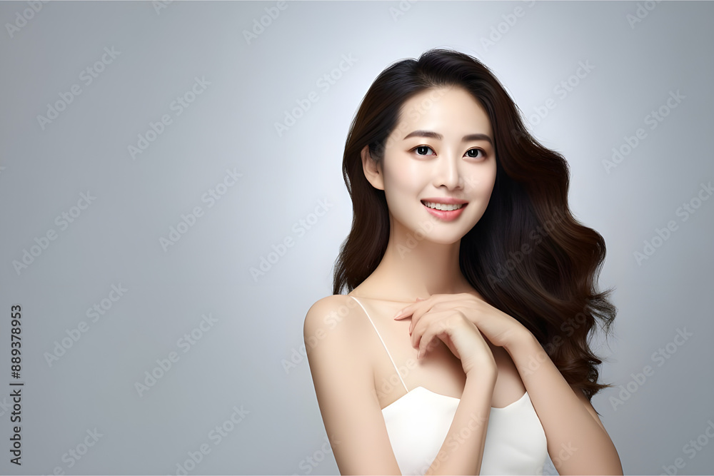 asian beauty indian beauty fresh skin long black hair in summer dress smailing in happy mode asian beauty indian beauty fresh skin long black hair in summer dress smailing in happy mode