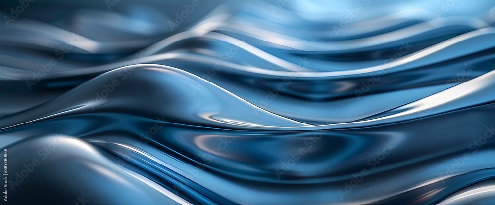 Obraz premium A mesmerizing sea of abstract blue waves, weaving and flowing on a fabric canvas, evoking a sense of boundless freedom and untamed beauty