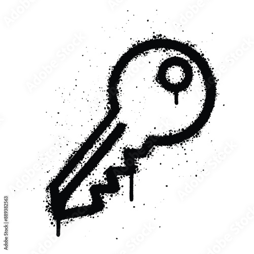 Graffiti spray Key isolated on white background
