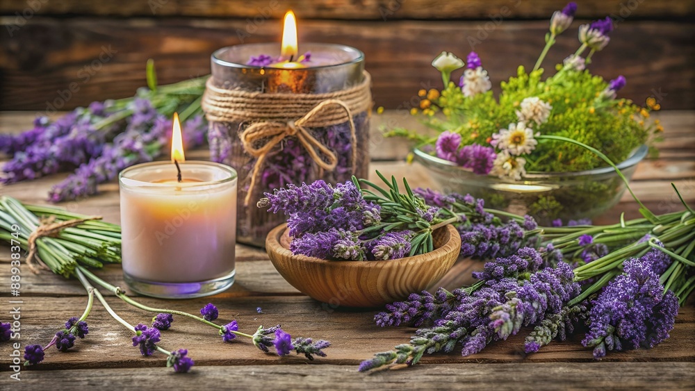 Zeit für mich - Duftende Deko aus Lavendel, Kräutern, Blüten und Kerze Zeit für mich - Duftende Deko aus Lavendel, Kräutern, Blüten und Kerze