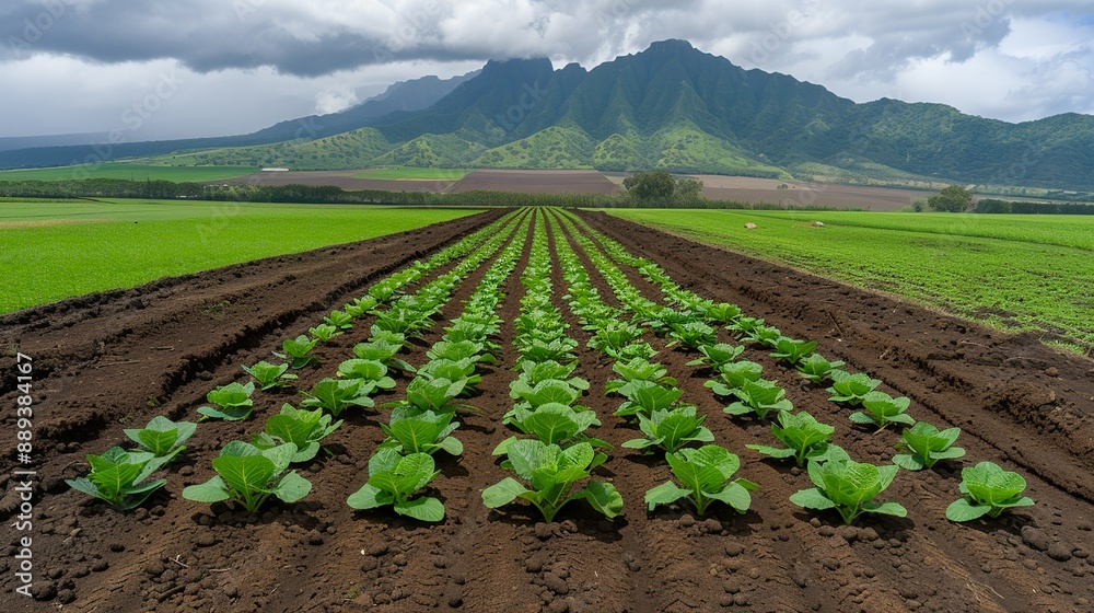Dynamic image of a permaculture farm implementing regenerative agriculture practices, enhancing soil health and climate resilience. Height Resolution Photo, , Minimalism,