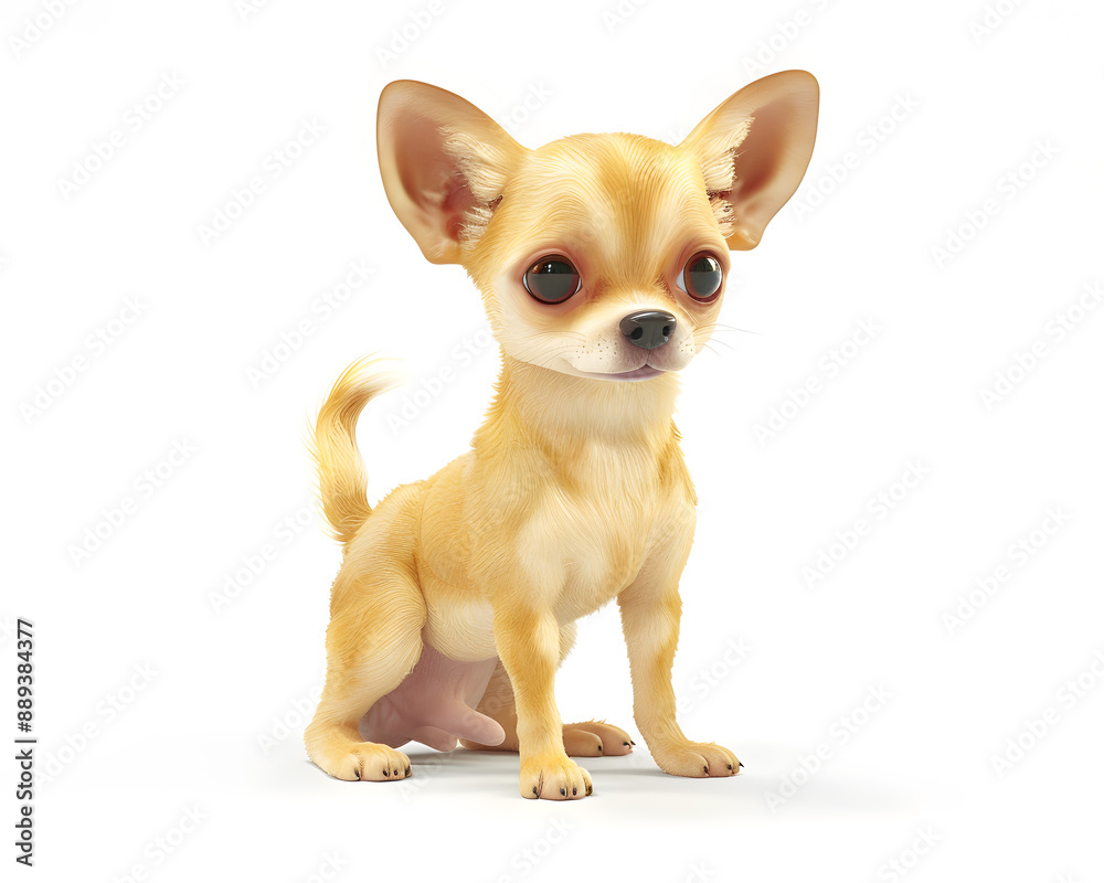 Chihuahua dog, full body, Blender 3D, isolated white background, copy space, kawaii.
Chihuahua dog, full body, Blender 3D, isolated white background, copy space, kawaii.