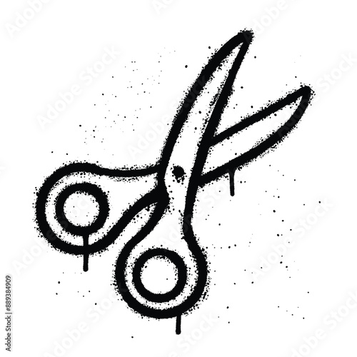 Graffiti spray Scissors isolated on white background