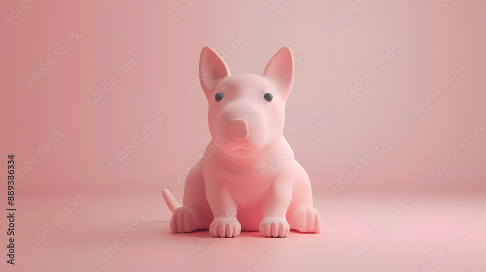 Happy and Playful Puppy in Pastel 3D Render.Minimalist 3D rendering of a cute dog viewed from above with a vibrant background. Happy and Playful Puppy in Pastel 3D Render.Minimalist 3D rendering of a cute dog viewed from above with a vibrant background.