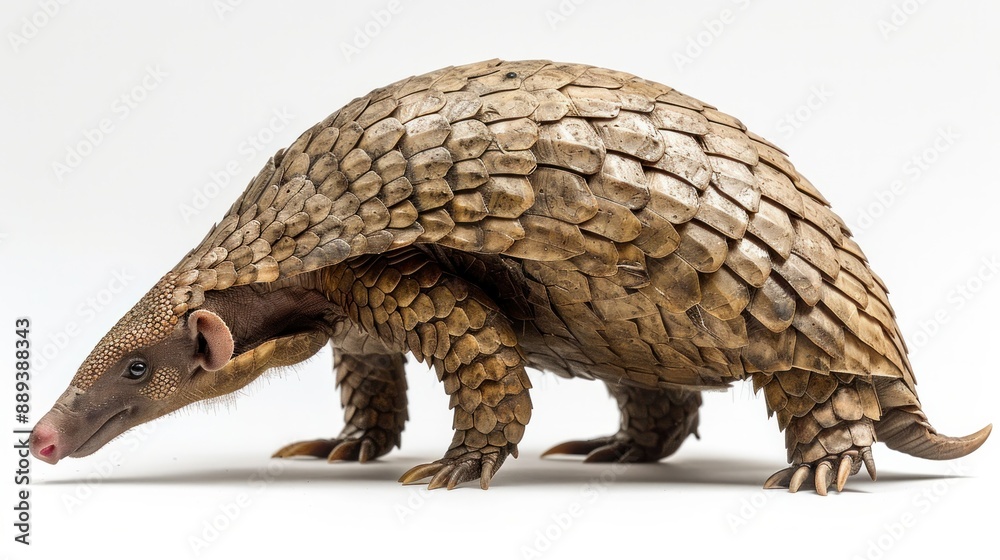 An armadillo pangolin animal isolated on white An armadillo pangolin animal isolated on white