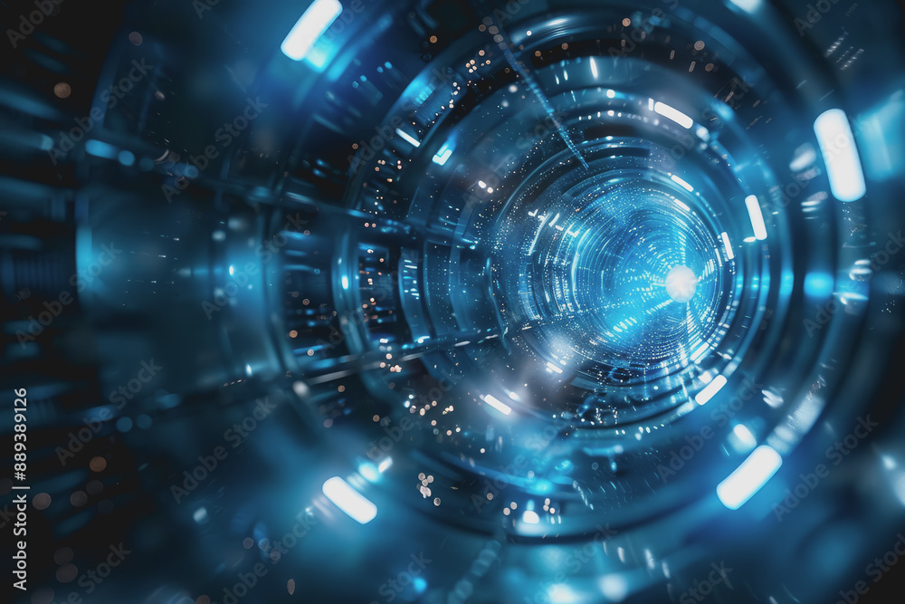Blue and Silver light, Explore the futuristic vistas of an abstract radial technology city. Blue and Silver light, Explore the futuristic vistas of an abstract radial technology city.