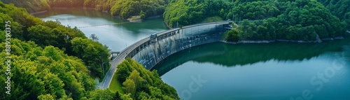 bridge over the river in summer