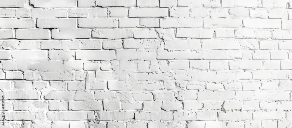 Wide panorama picture with copy space design of abstract white brick wall texture. Wide panorama picture with copy space design of abstract white brick wall texture.