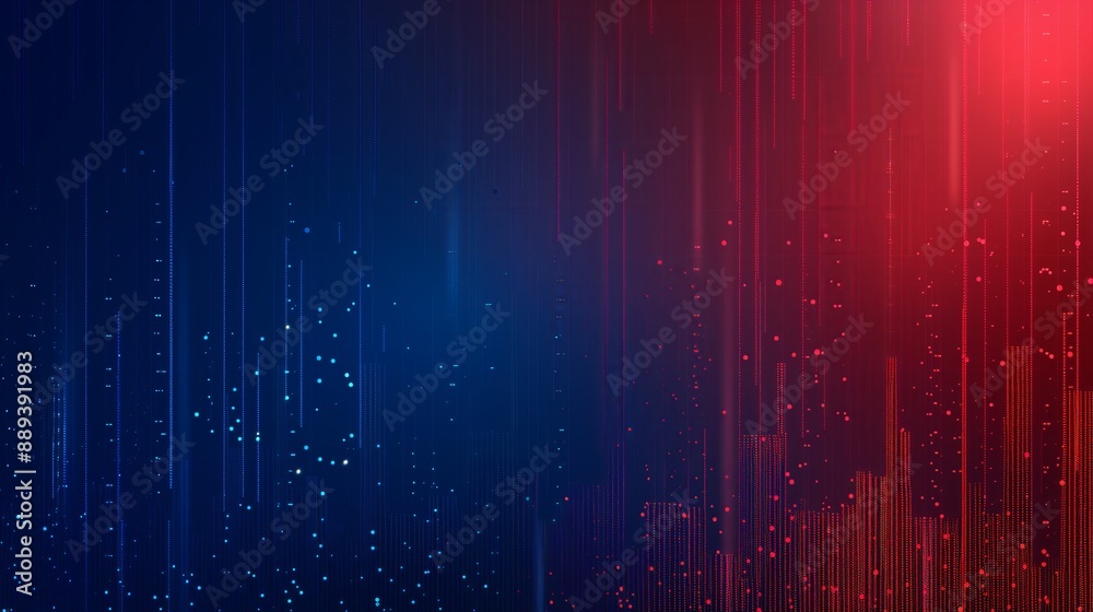 Blue and red digital background with gradient dots in dark blue, white and light gray. Blue and red digital background with gradient dots in dark blue, white and light gray.