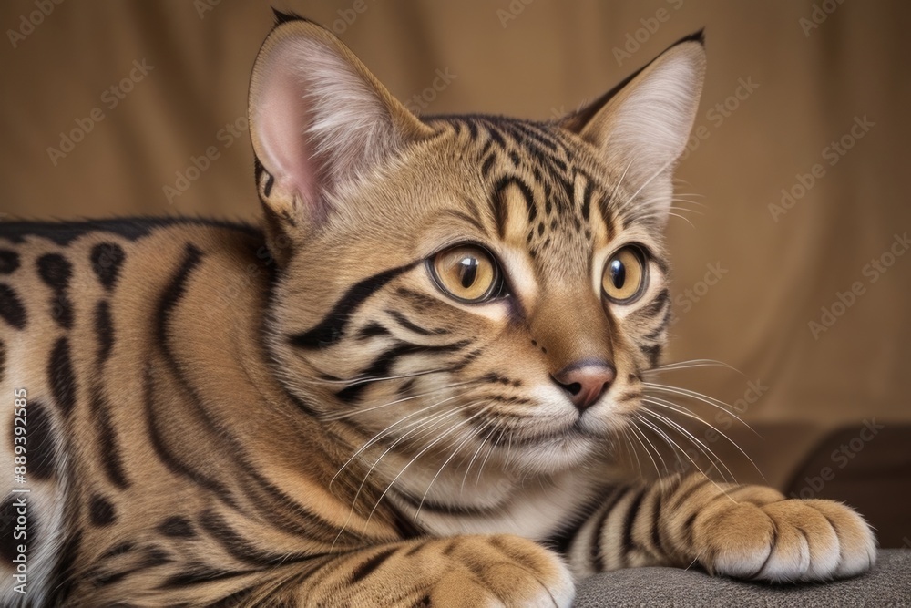 Bengal cat isolated on a color background Bengal cat isolated on a color background