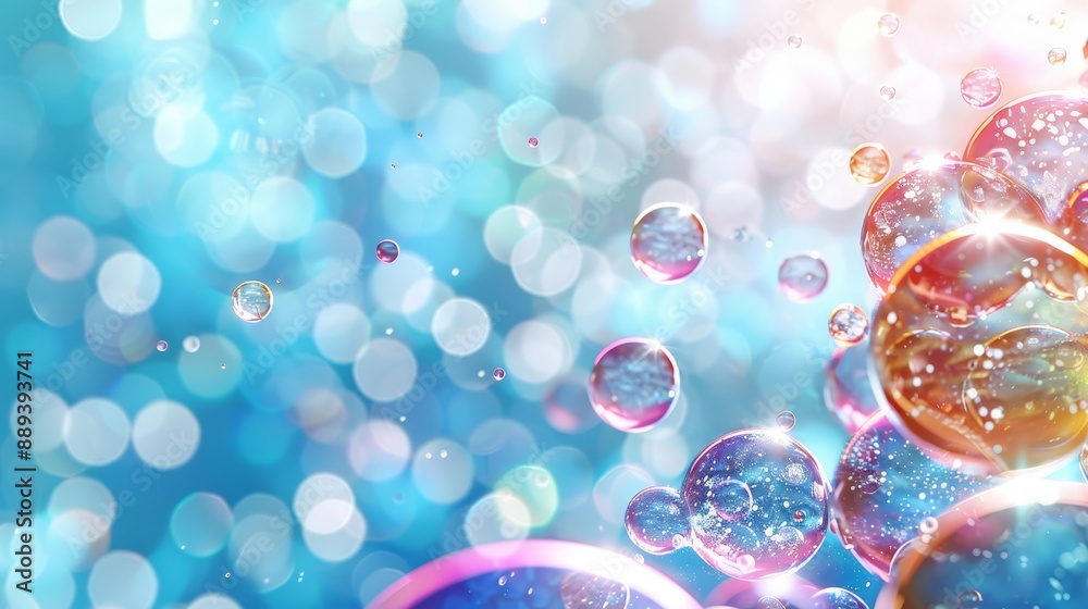 An abstract desktop wallpaper background with flying bubbles on a vibrant background. An abstract desktop wallpaper background with flying bubbles on a vibrant background.
