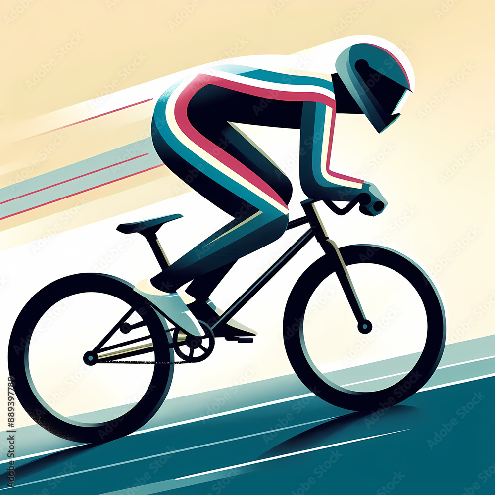 Fototapeta premium bmx racing cyclist speeding track