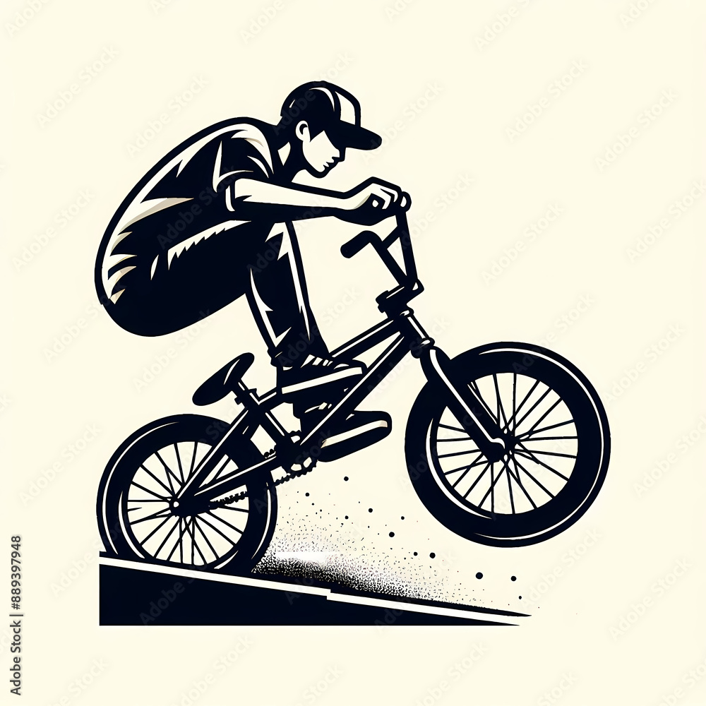 Obraz premium bmx freestyle rider performing tricks