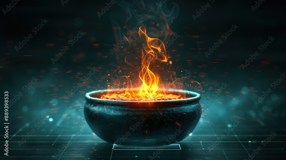 An iron cauldron bubbling with anger An iron cauldron bubbling with anger
