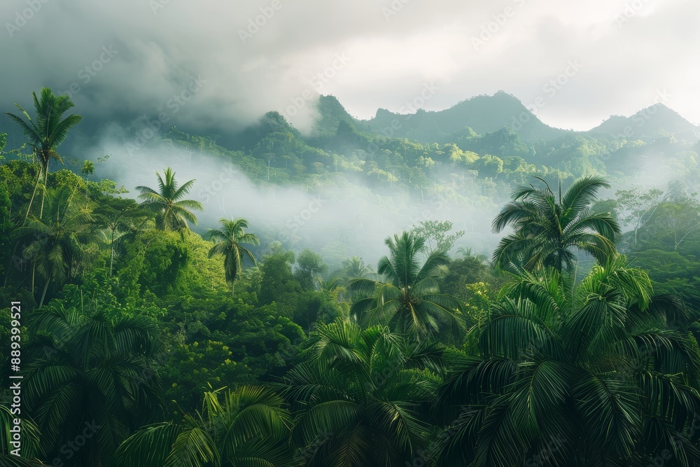 The lush green rain forest is filled with abundant trees that make up the background of this HD nature wallpaper 8K The lush green rain forest is filled with abundant trees that make up the background of this HD nature wallpaper 8K