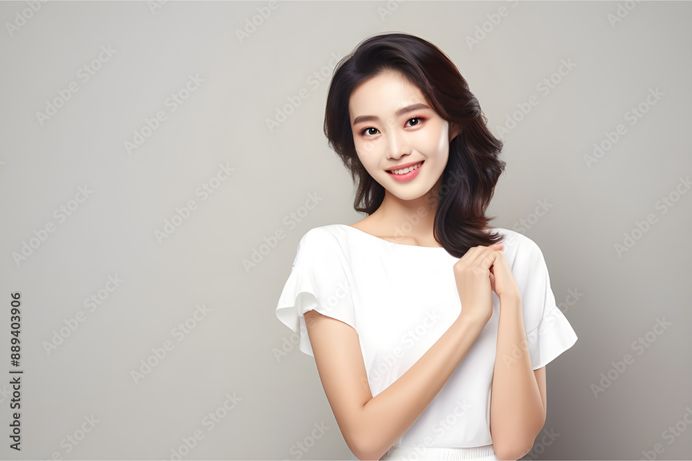 asian beauty indian beauty fresh skin long black hair in summer dress smailing in happy mode asian beauty indian beauty fresh skin long black hair in summer dress smailing in happy mode