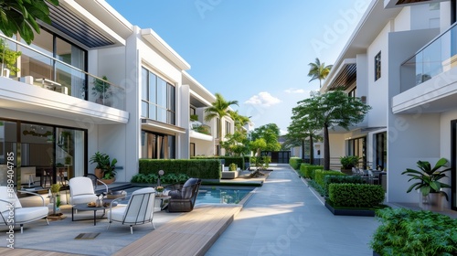 Vibrant Modern Thai Apartment Complex Lifestyle Scene