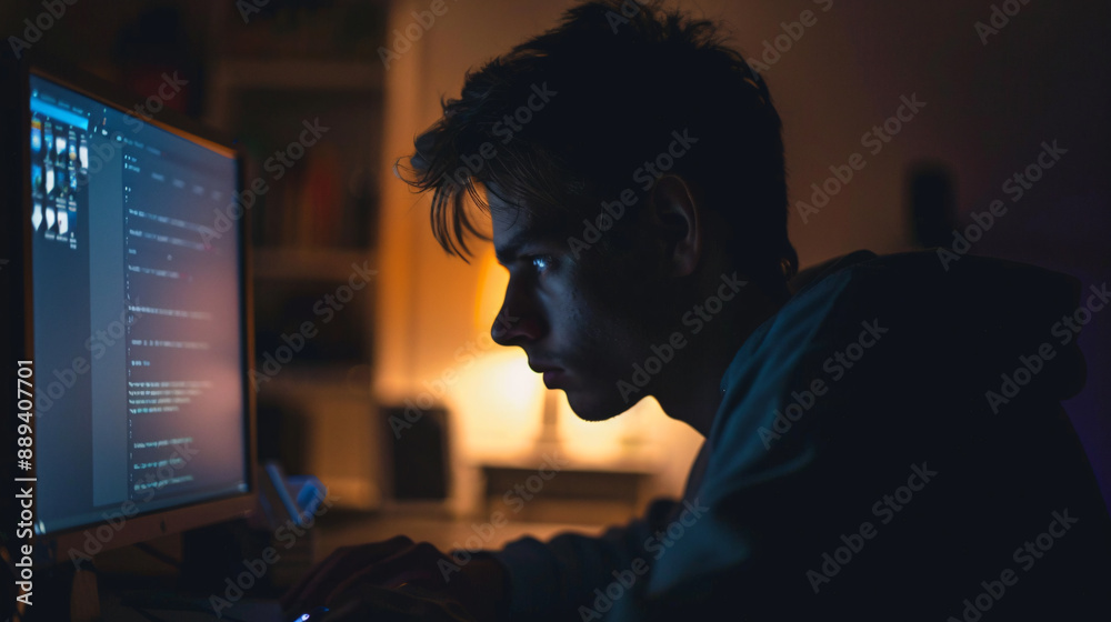 Focused Nighttime Computer Work at Home
Focused Nighttime Computer Work at Home