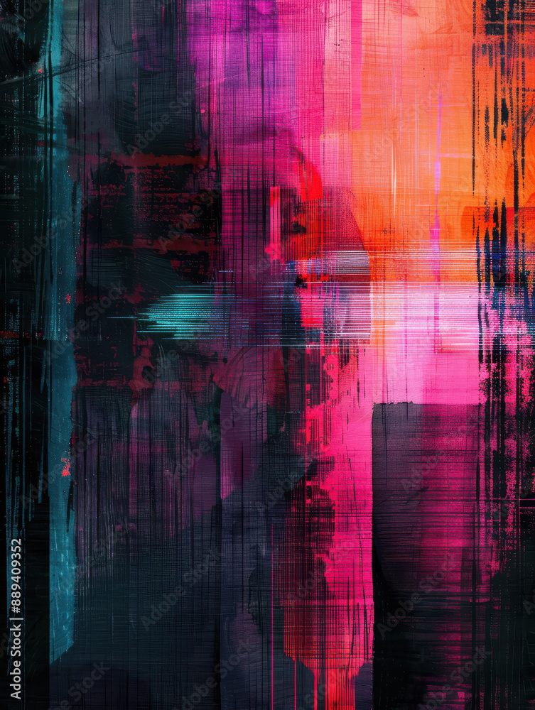 Fototapeta premium Abstract geometric glitch style vintage background wallpaper