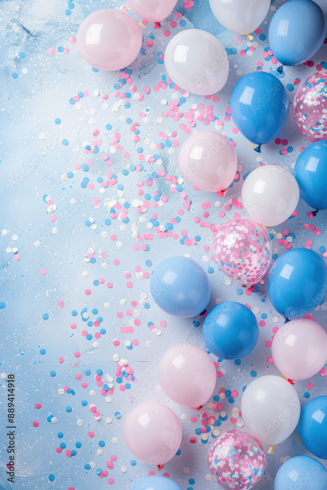 Party Scene with Balloons and Confetti Party Scene with Balloons and Confetti