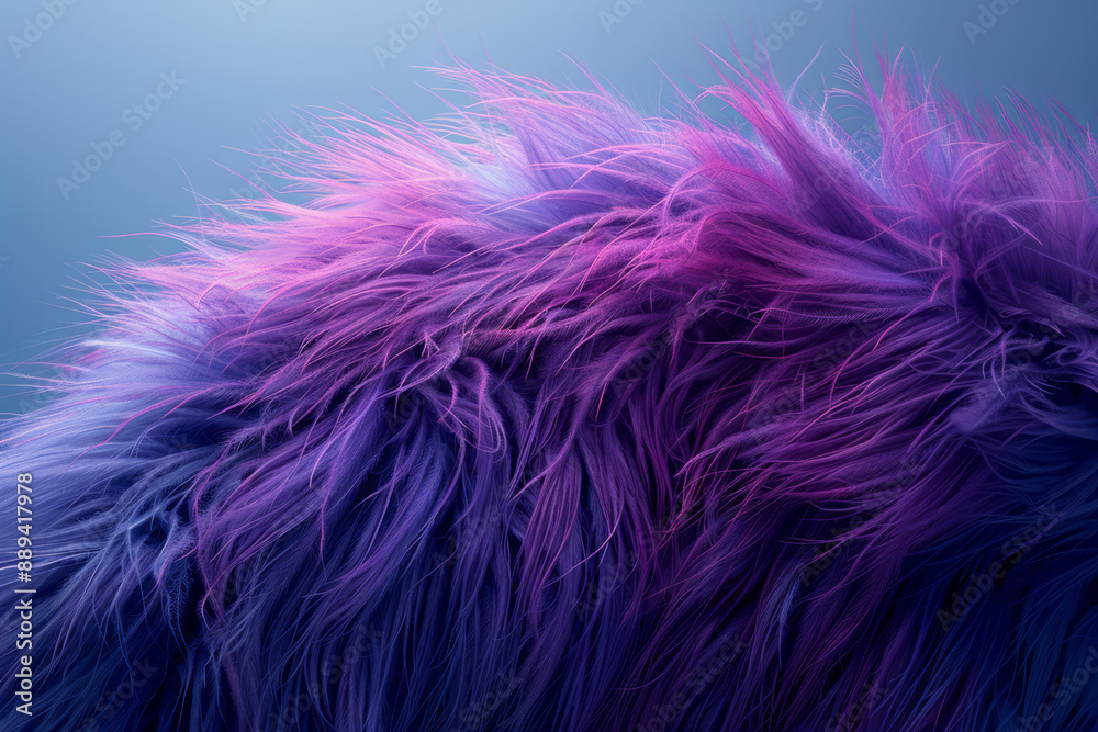 Surreal fur with a velvet-like texture and radiant purple and green highlights, against a plain white backdrop, Surreal fur with a velvet-like texture and radiant purple and green highlights, against a plain white backdrop,